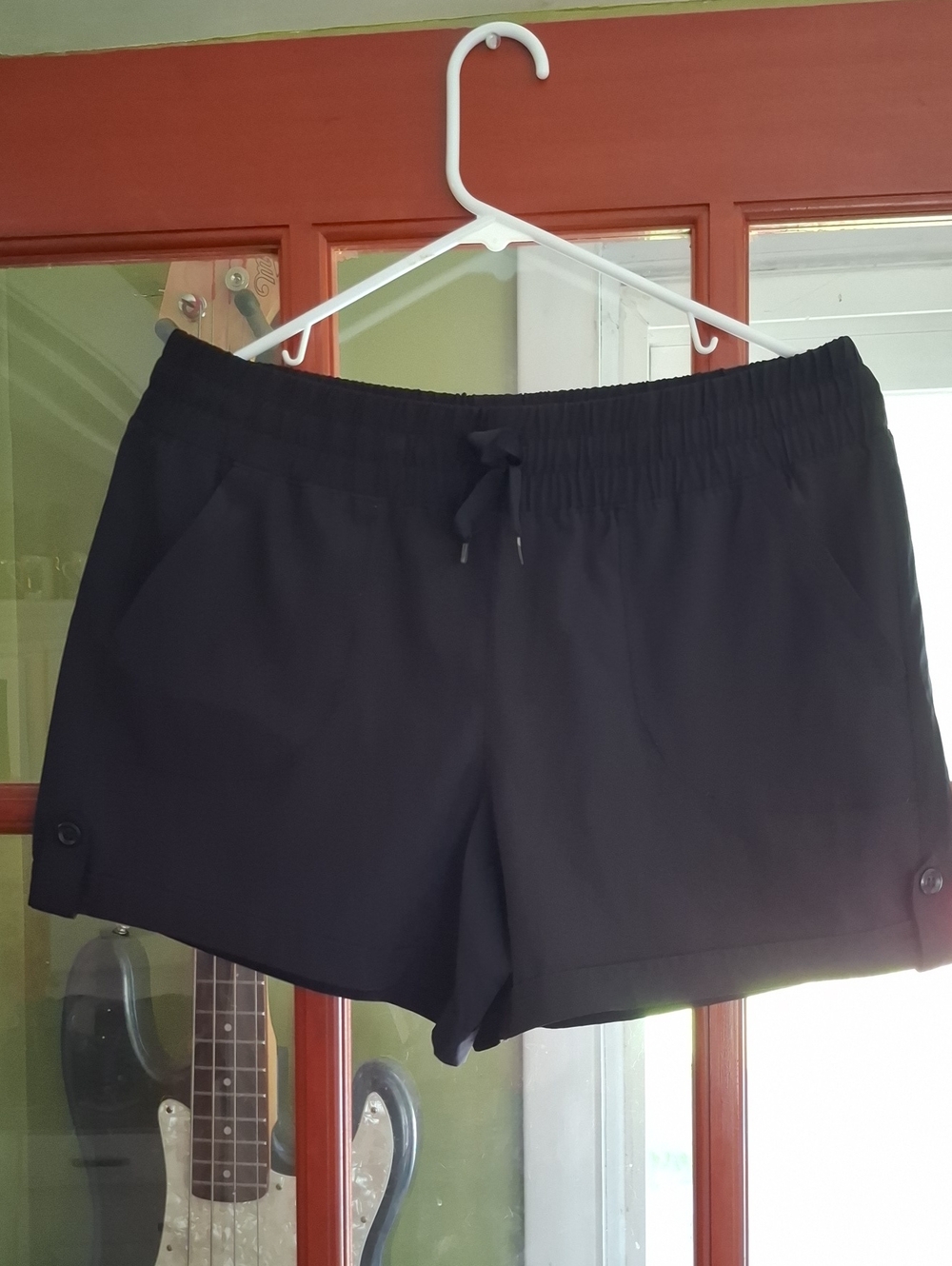 RBX Black Women's Athletic Drawstring Shorts with Side Pockets